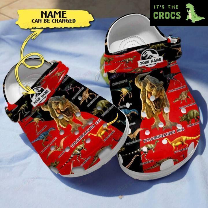 Roaring Reptiles: Personalized Dinosaur Crocs Classic Clogs