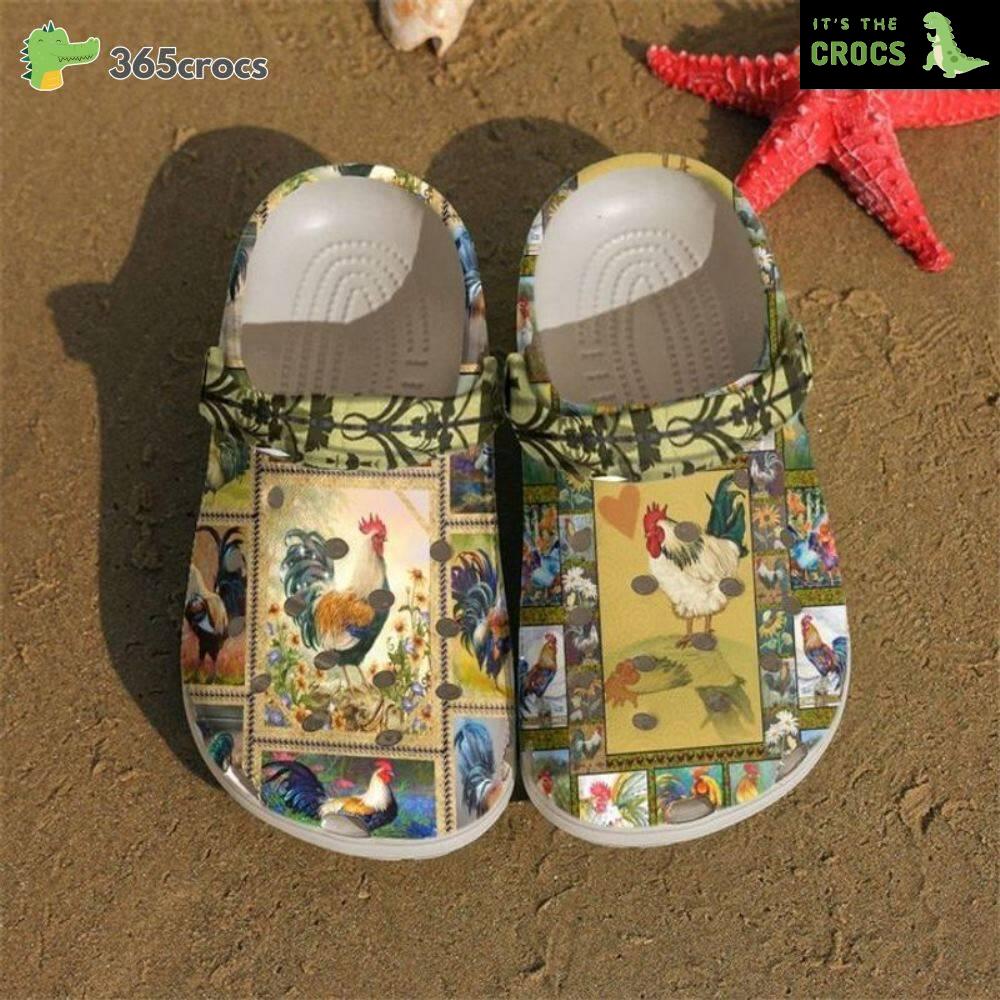 Rooster Fragments Croc Crocband Clog Comfortable For Mens Womens Farmhouse Crocs Clog Shoes