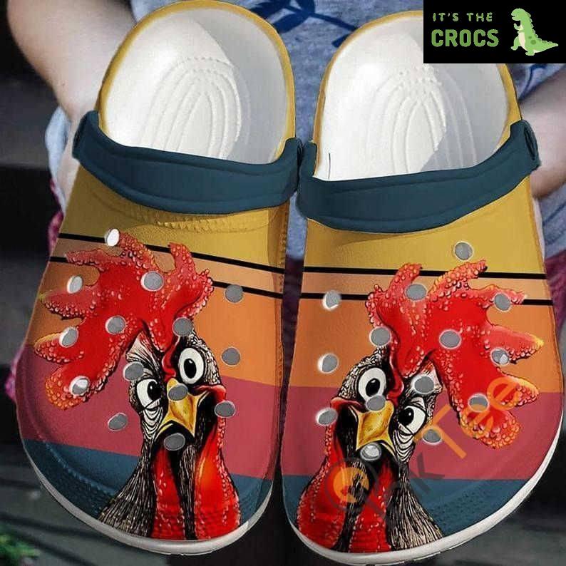 Rooster Peckers Chicken Retro Vintage Crocs Clog Shoes