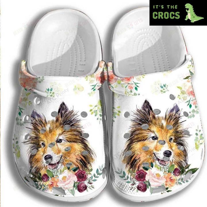 Roses And Dog Cutie Puppy Crocs Classic Clogs Shoes