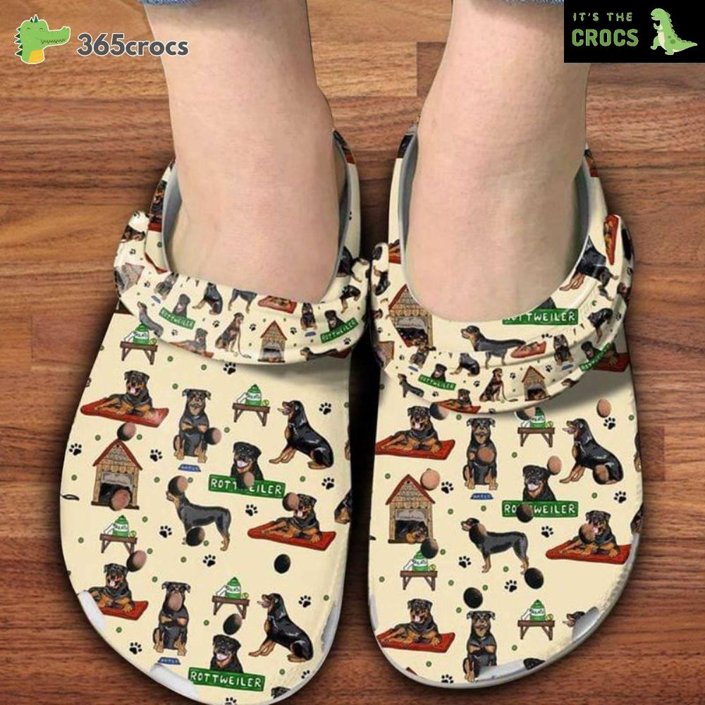 Rottweiler Cute Dog Lover Clogs New Trend Rottweiler All Over Puppies Crocs Clog Shoes