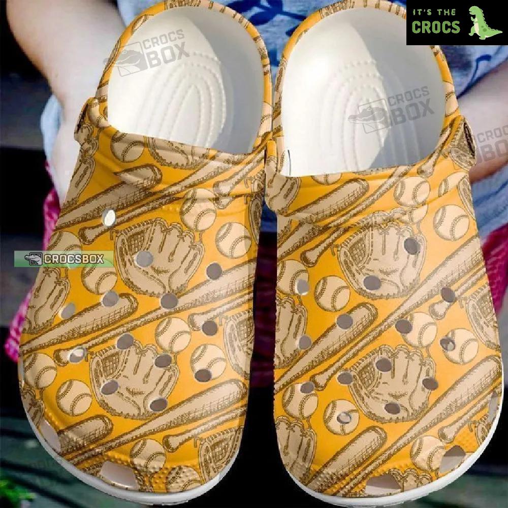 Seamless Pattern Classic Baseball Crocs Shoes