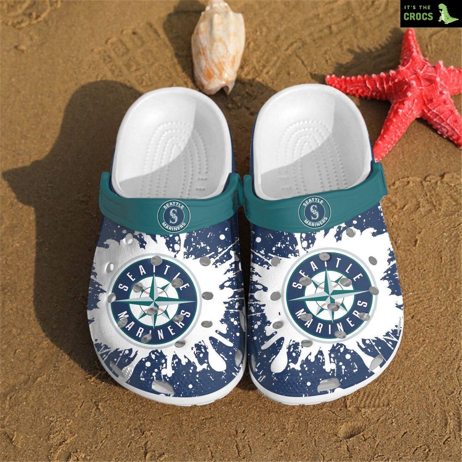 Seattle Mariners Mlb Paint Flakes Gift For Fan Crocs Clog Shoes crocband Clogs