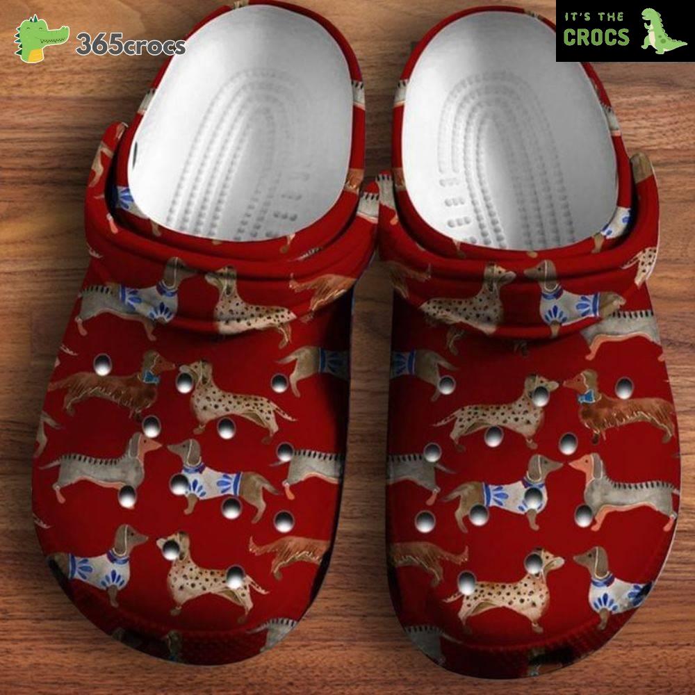 Shades Of Dachshund Dog Pattern Printed Best Gift For Dog Lovers Crocs Clog Shoes