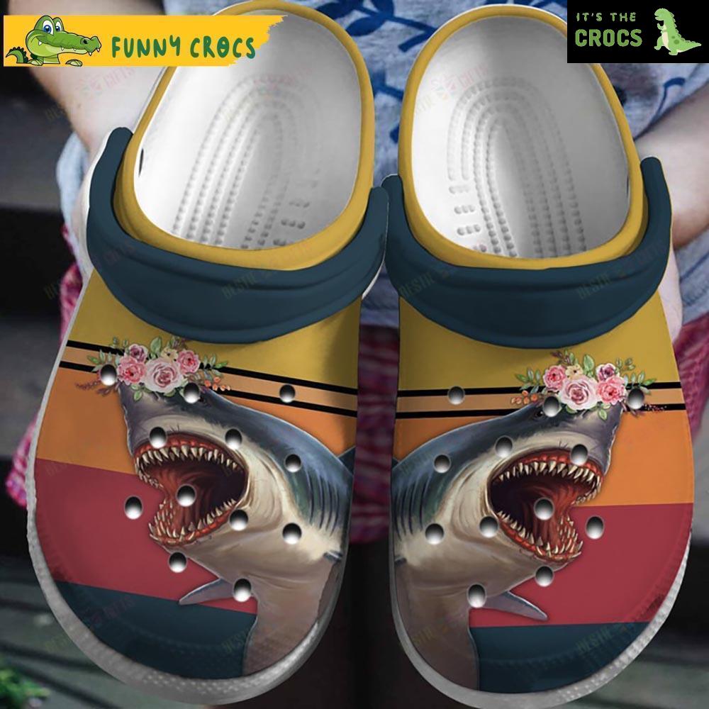 Shark And Flower Funny Crocs