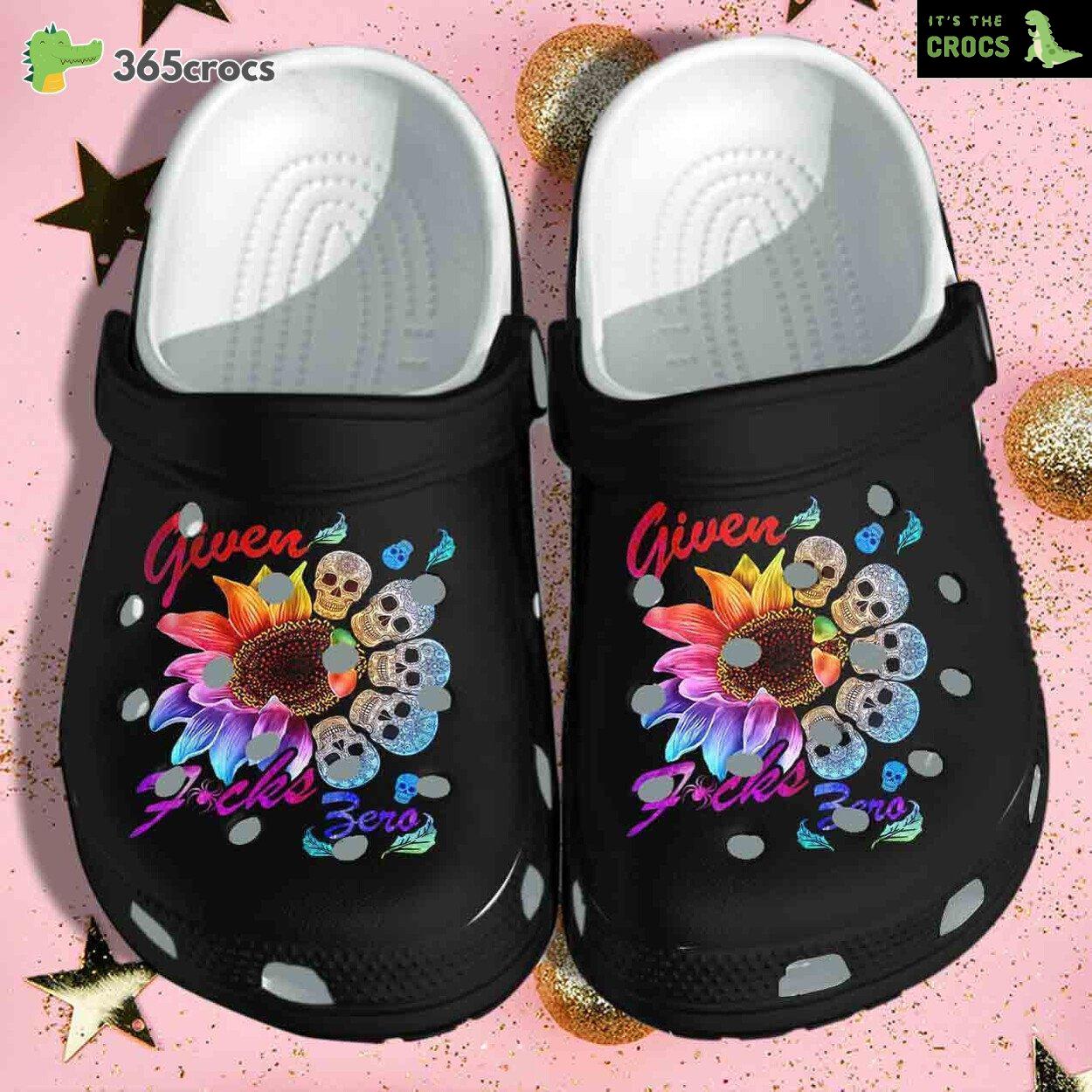 Skull Tattoo Sunflower Hippie Kindness Rainbow Classic Clogs Gift