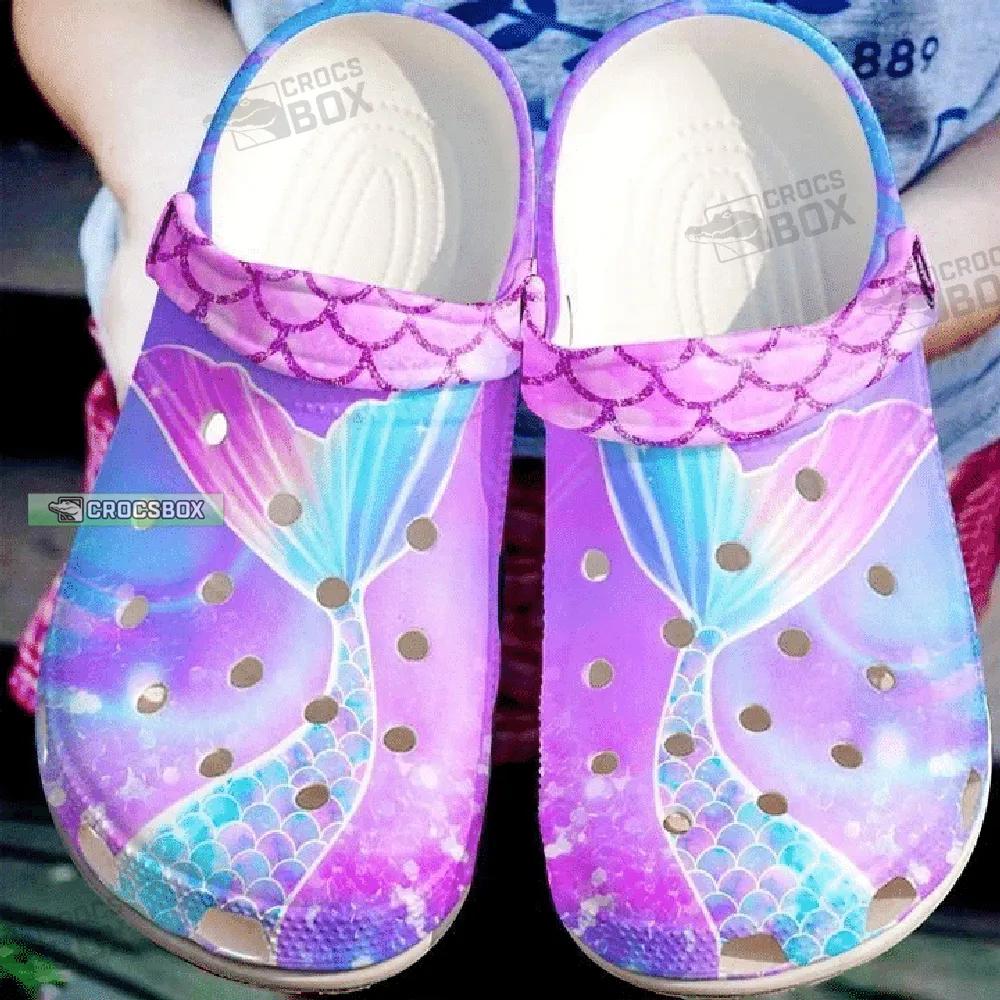 Sparkling Pink Mermaid Tail Crocs Little Mermaid Gift For Adult