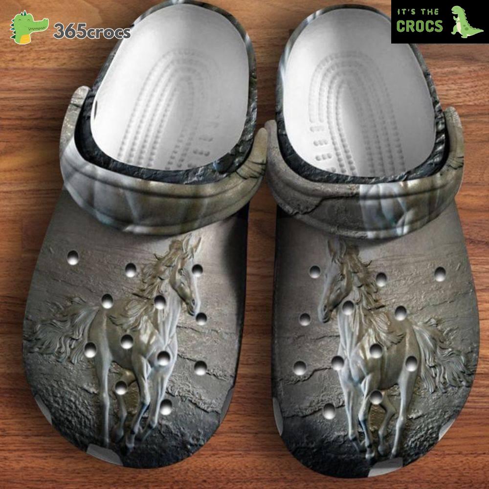 Statue Of Running Horse Pattern Printed Best Gift For Horse Lovers Crocs Clog Shoes