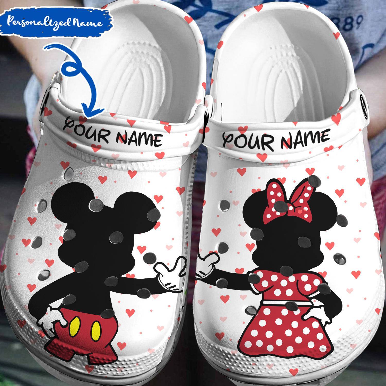 Step into Personalized Disney Magic: Mickey Minnie Crocs 3D Clog Shoes