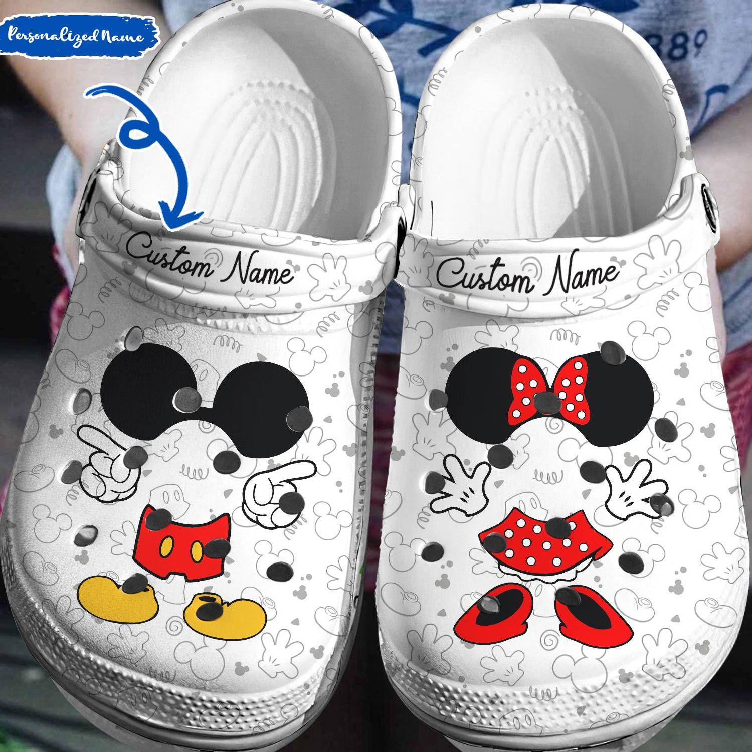 Step into the World of Disney: Personalized Mickey Minnie Crocs 3D Clog Shoes