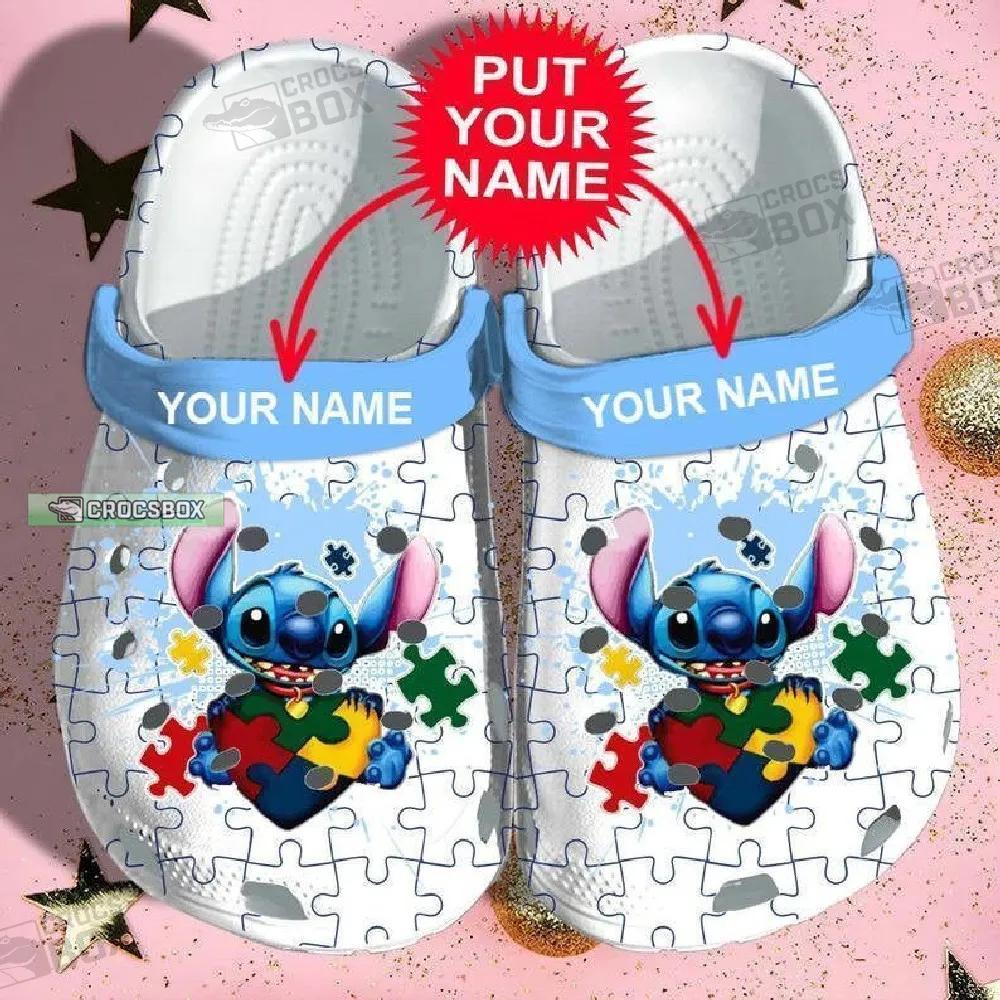 Stitch Autism Awareness Day White Crocs