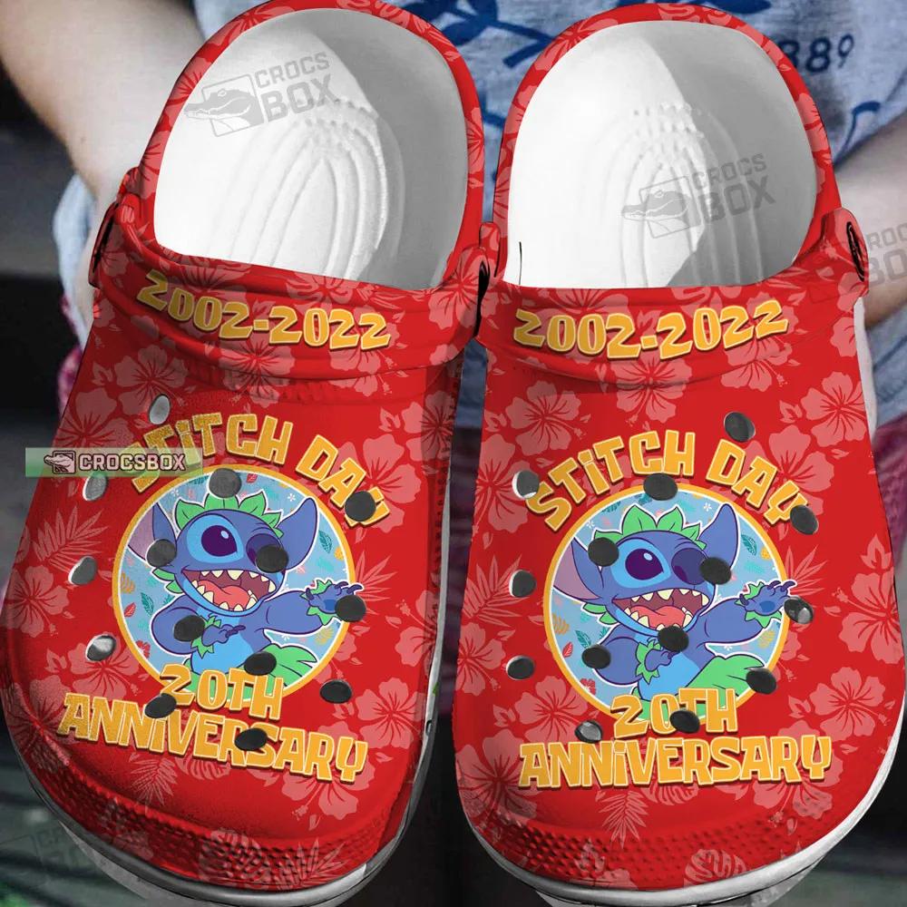 Stitch Day 20th Anniversary Stitch Crocs Red