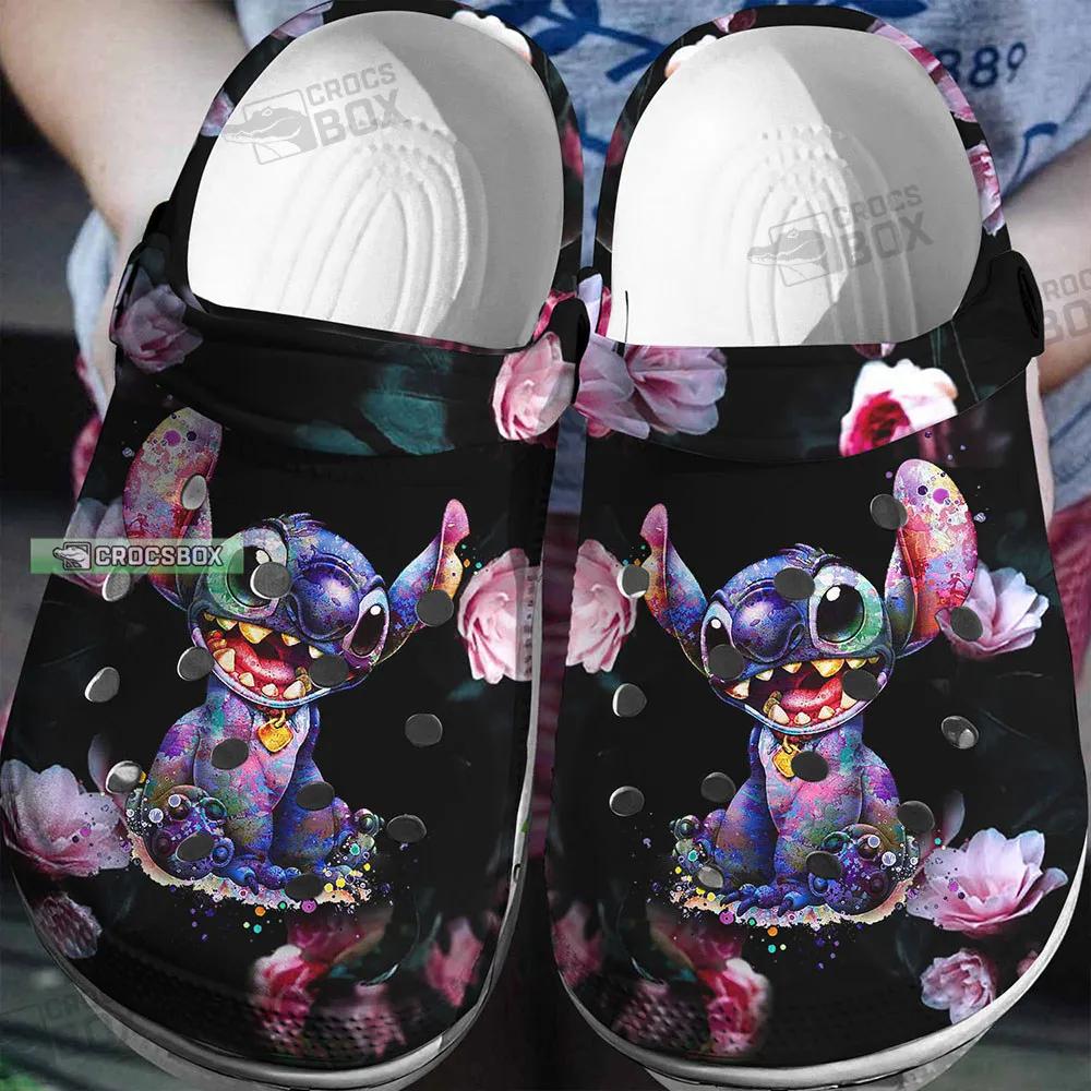 Stitch Peach Blossom Black Crocs Shoes Stitch Christmas Gift