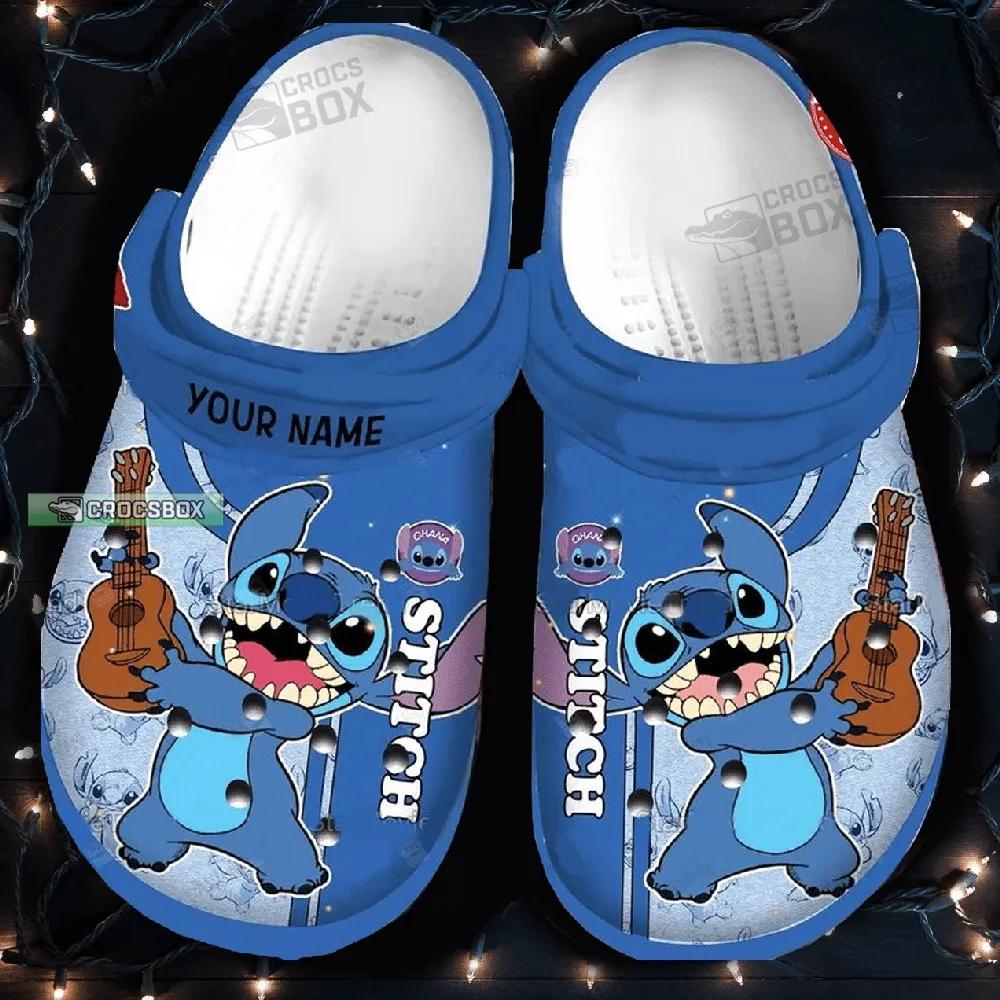 Stitch Play Guitar Blue Crocs Cute Stitch Gift