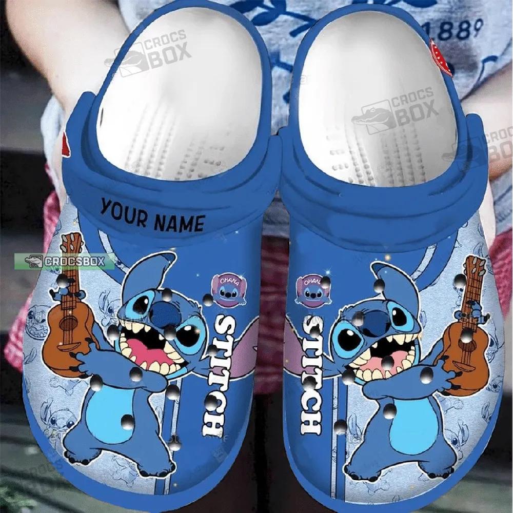 Stitch Play Guitar Blue Crocs Cute Stitch Gift