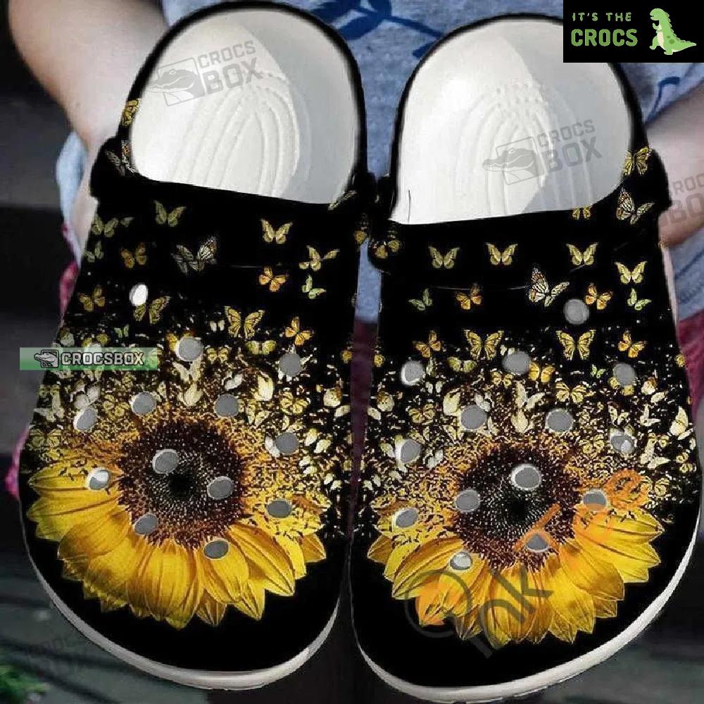 Storm Butterfly With Sunflower Crocs Shoes