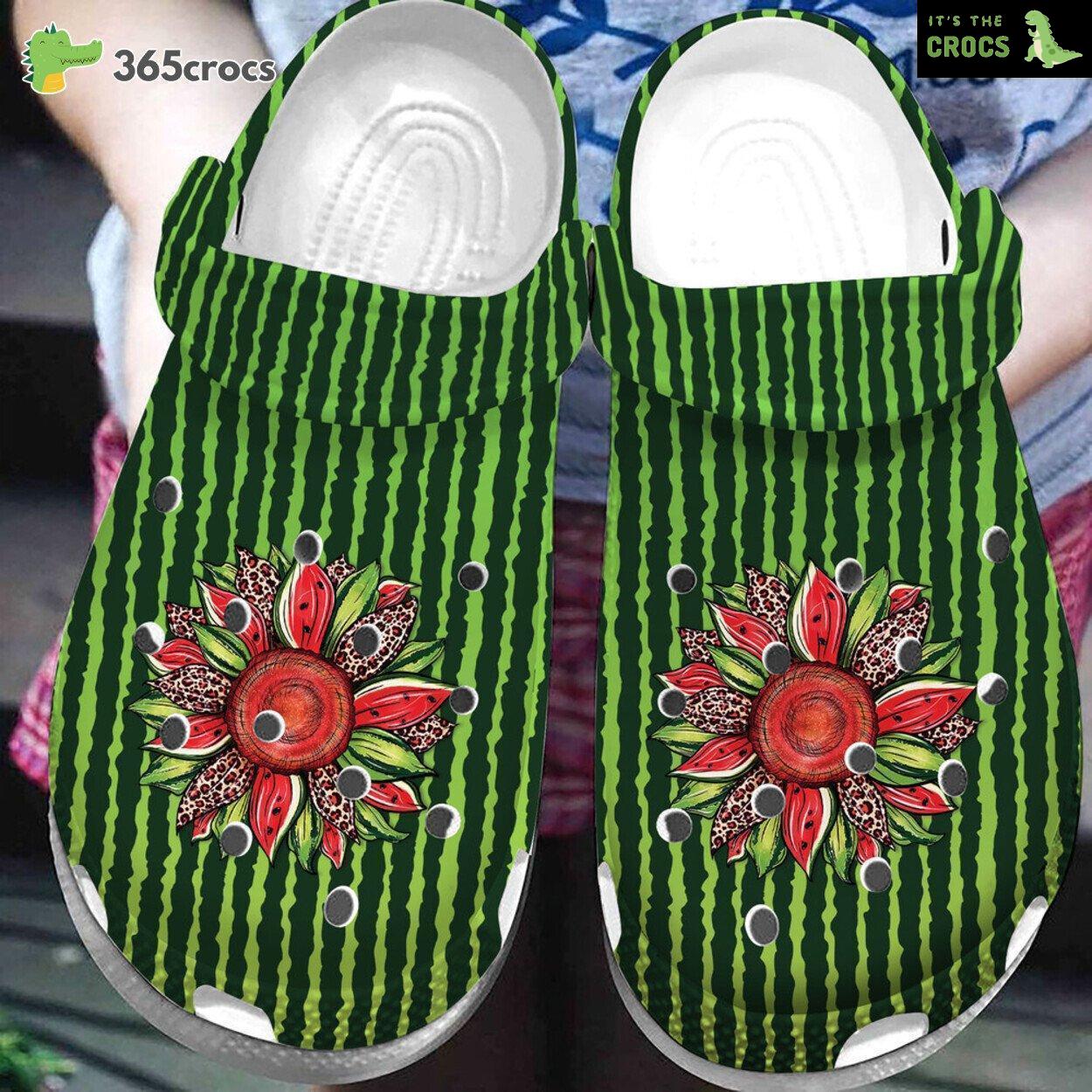 Summer Essence with Sunflower Watermelon Theme on Classic Clog Shoes