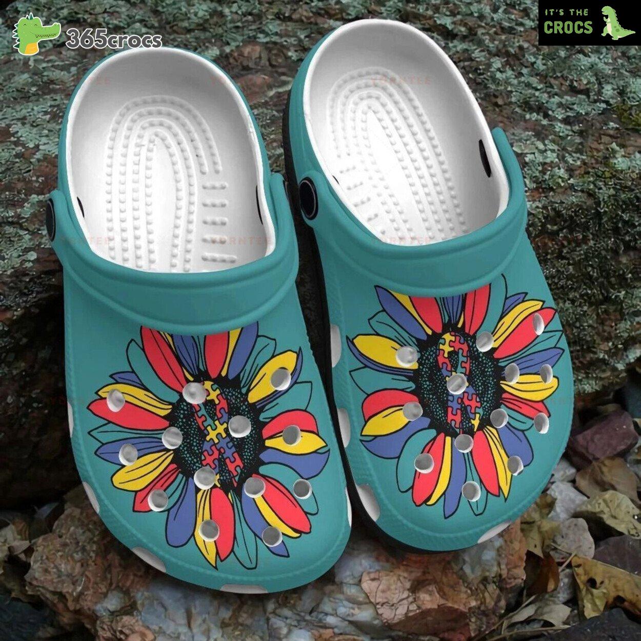 Sunflower Autism Colorful Lover’s Comfy Rubber Clog Shoe Design