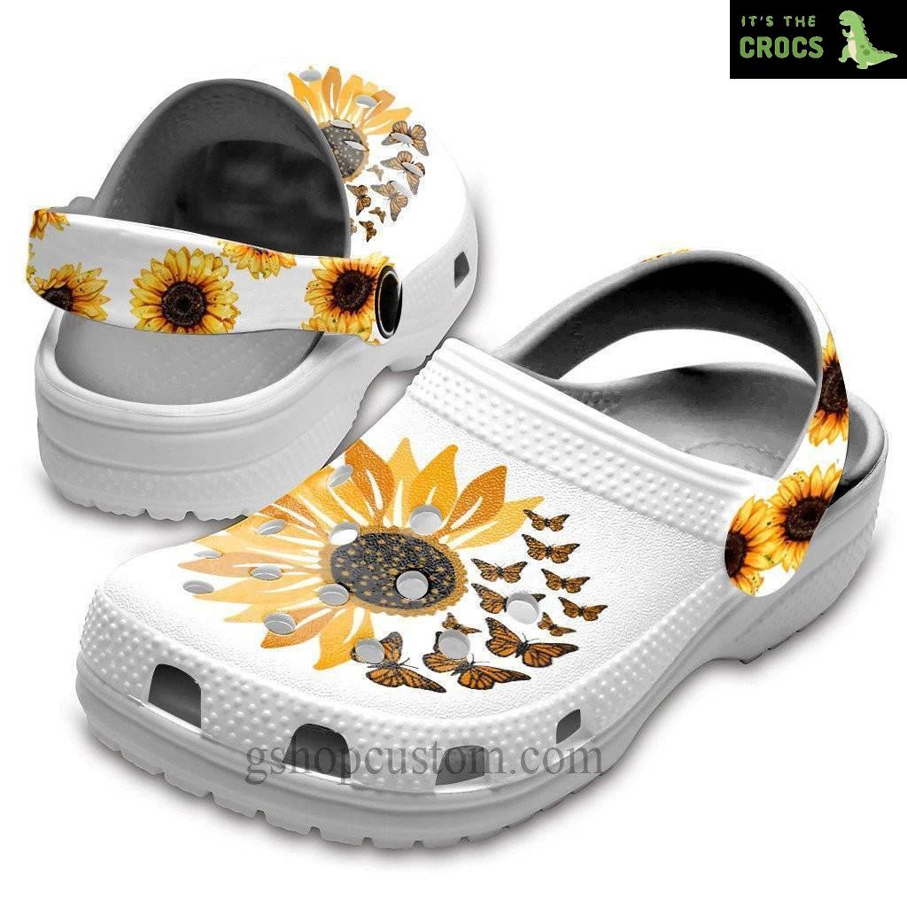 Sunflower Butterfly Croc Shoes Clogs – Sunflower Be Kind Crocs