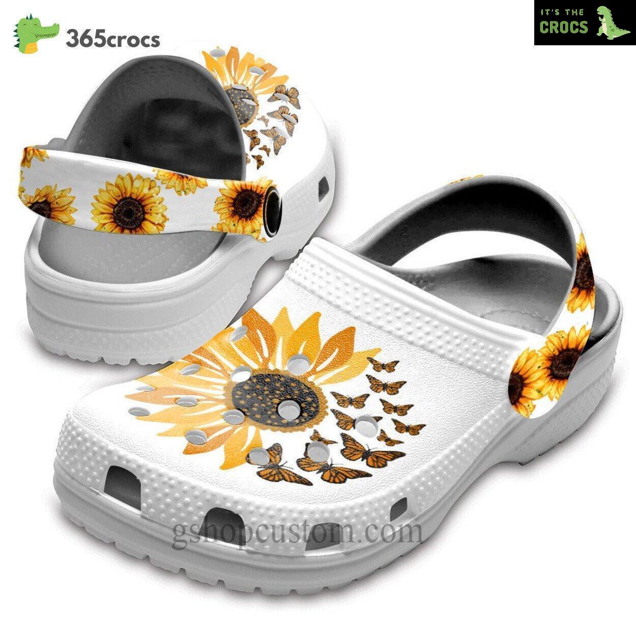 Sunflower Butterfly Shoes Clogs Hippie Flower Be Kind Birthday Gift