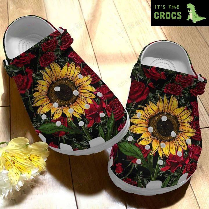 Sunflower Red Velvet Crocs Classic Clogs Shoes