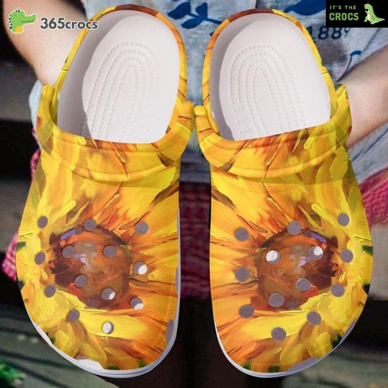 Sunflower Watercolor Clogs Shoes Gifts For Mothers Day