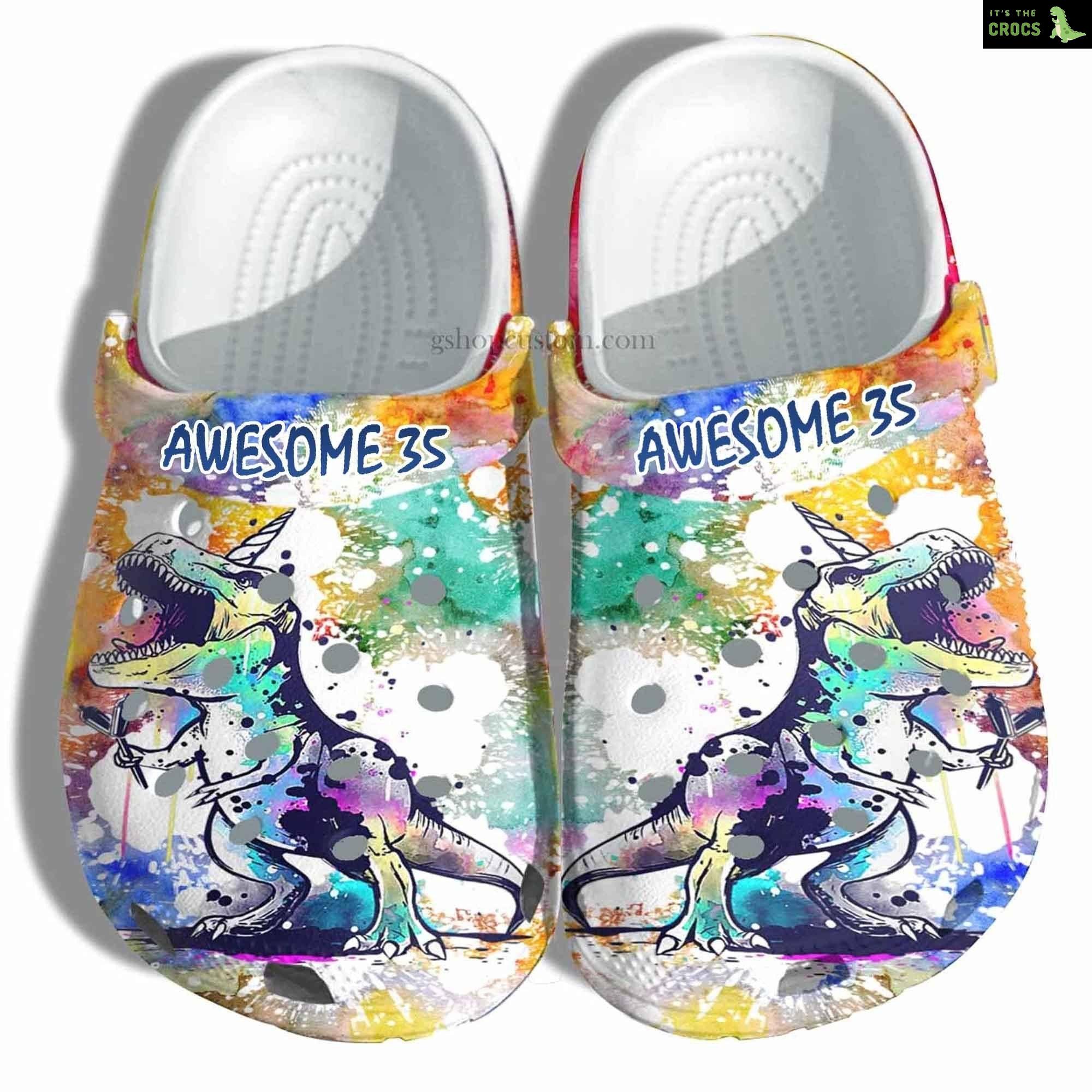 T – Rex Dinosaur Unicorn Birthday Customize Crocs Shoes Men Women – Dont Mess With Dinosaur Art Shoes Croc Clogs