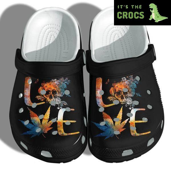 Tattoo Love Skull Weed Funny Shoes Crocs Clog Shoestattoo Skull Croc Shoes Gifts Men Women
