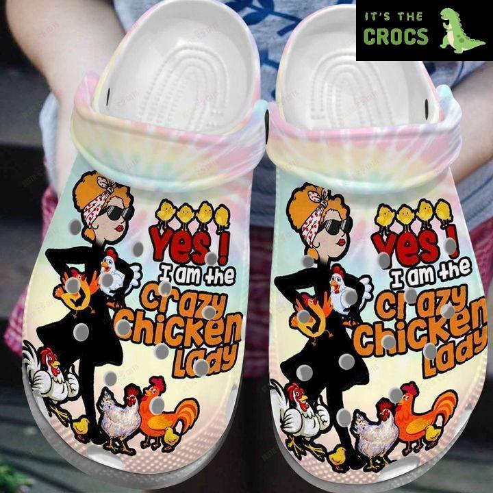 The Crazy Chicken Lady Crocs Classic Clogs Shoes