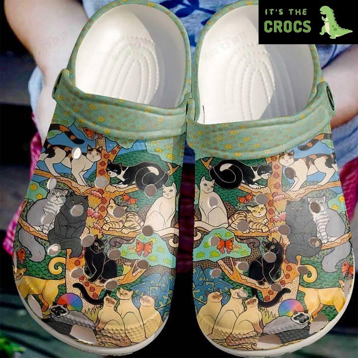 Tree Of Cats Crocs Classic Clogs Shoes