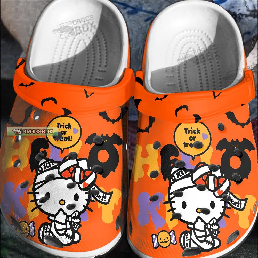 Trick Or Treat Hello Kitty Orange Crocs Hello Kitty Halloween Crocs