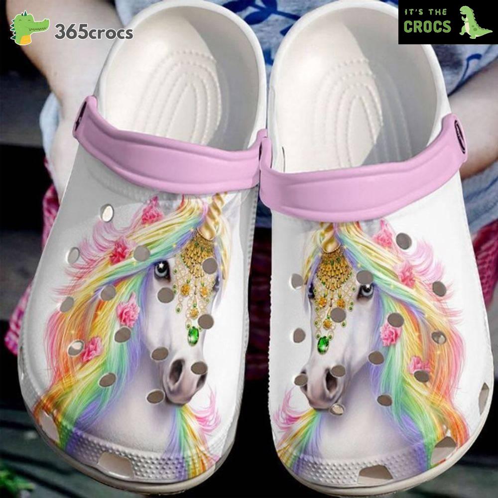 Unicorn Colorful Beauty Horse Unicorn Comfortable Crocs Clog Shoes