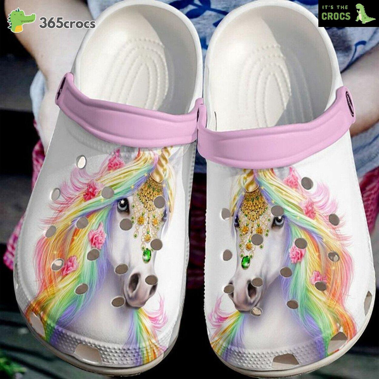 Unicorn Colorful Gift For Lover Rubber clog Shoes Comfy Footwear