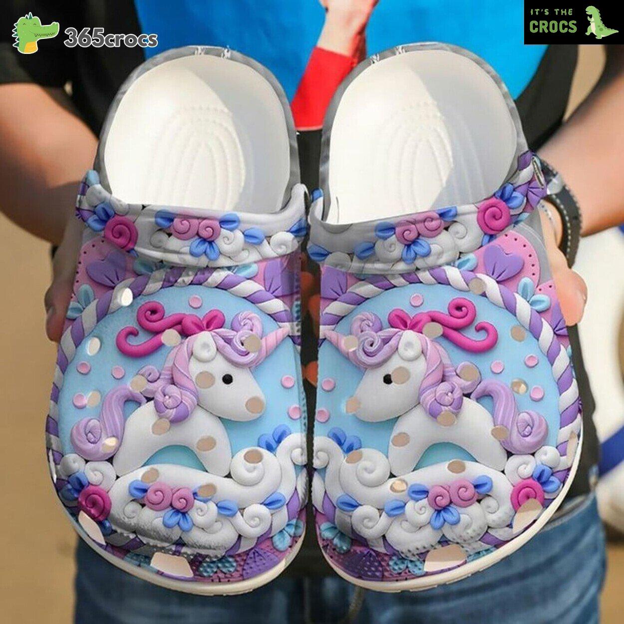 Unicorn Heart Candy Lover’s Rubber Clog Shoes Unique Design Comfort