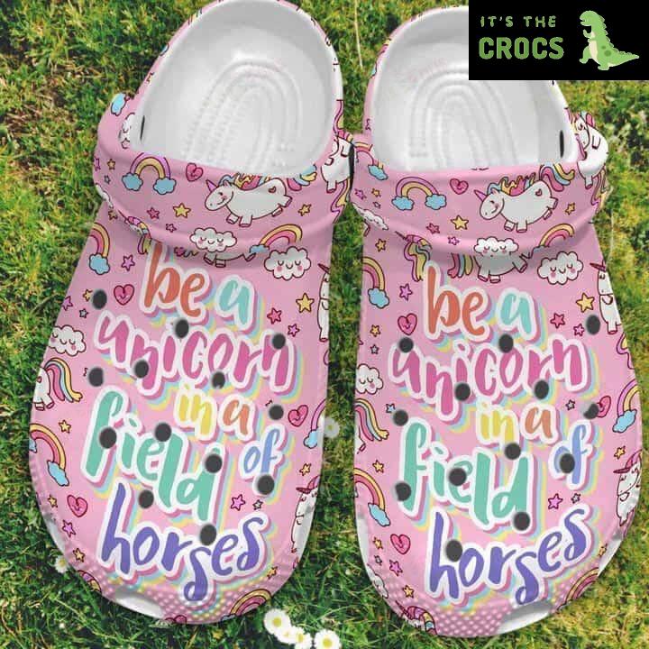 Unicorn Pink Crocs Classic Clogs Shoes