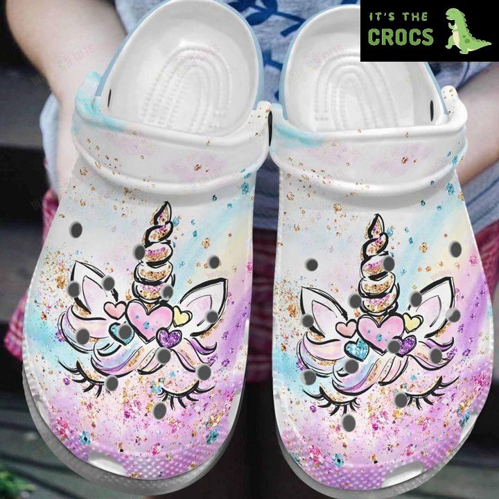 Unicorn Whitesole Crocs Classic Clogs Shoes