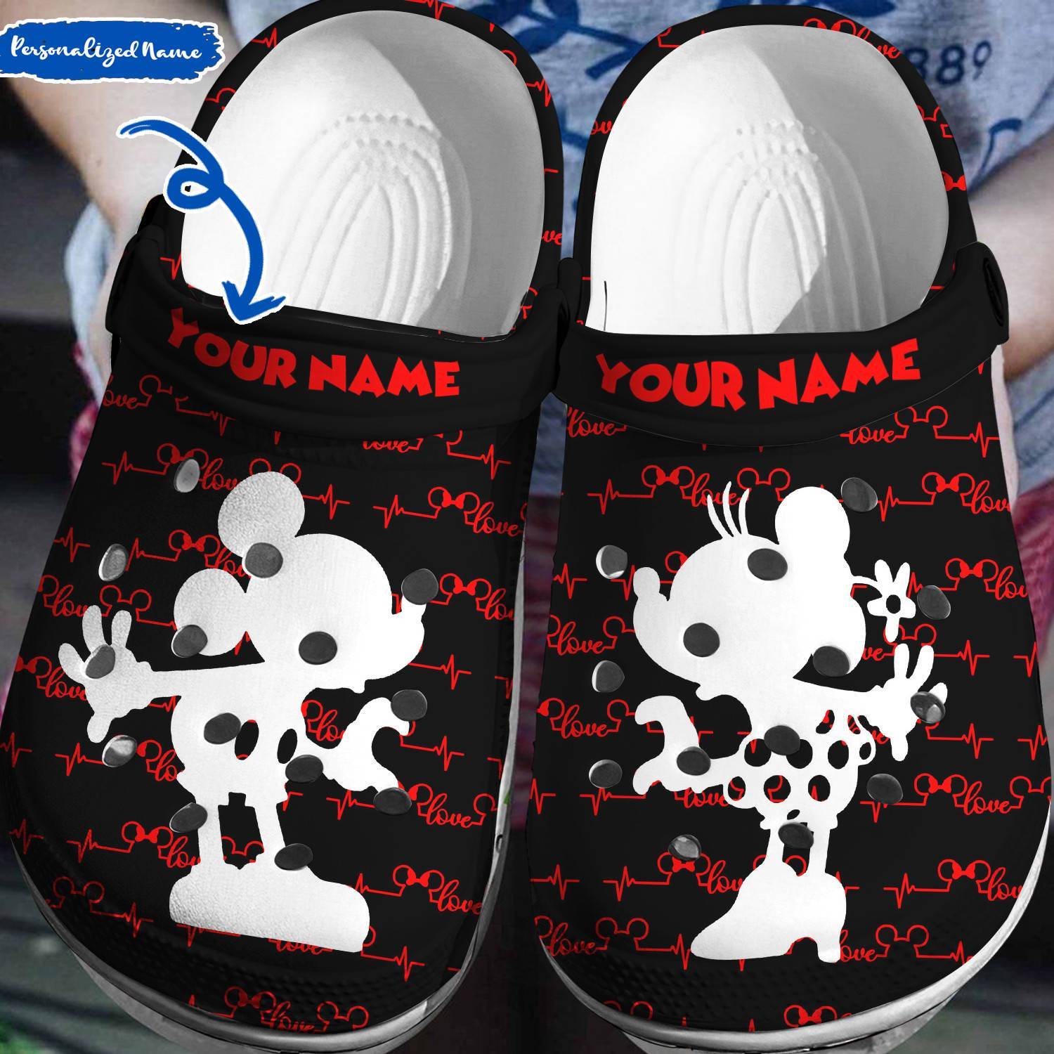 Unique Disney Vibes: Personalized Mickey Minnie Crocs 3D Clog Shoes