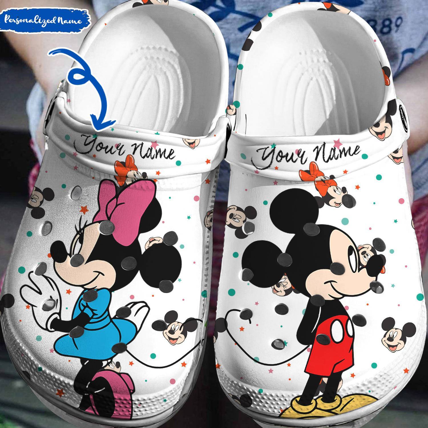 Uniquely You: Personalized Mickey Minnie Crocs 3D Clog Shoes