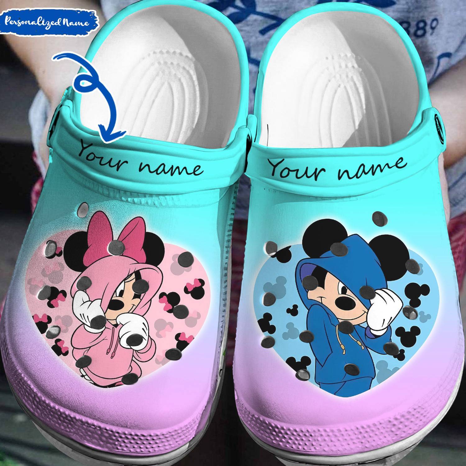 Unleash Your Disney Side: Personalized Mickey Minnie Crocs 3D Clog Shoes