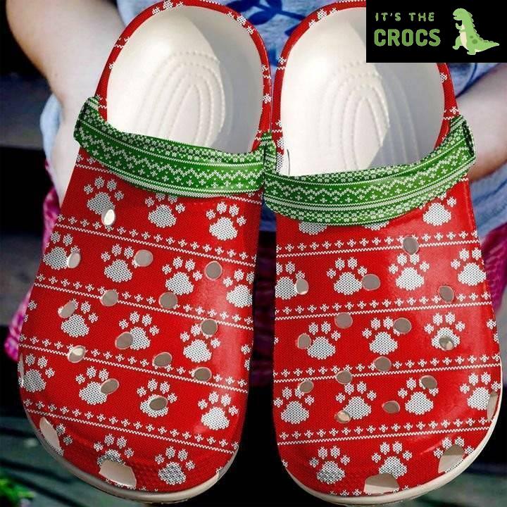 Vet Tech Christmas Paws Ugly Pattern Crocs Crocband Clog Shoes For Men Women
