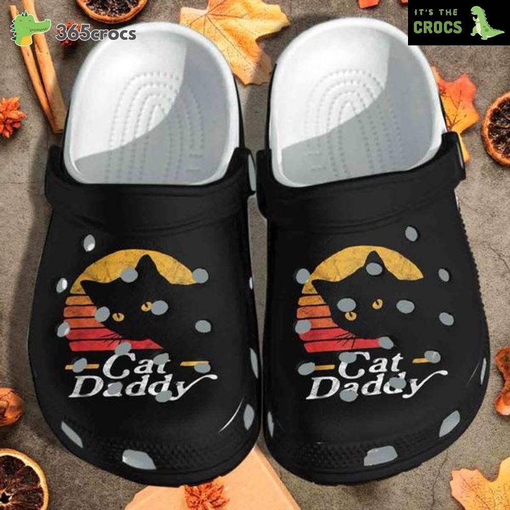 Vintage Cat Daddy Shoes Croc Black Cat Clog Cool Dog Lover Amazing Crocs Clog Shoes