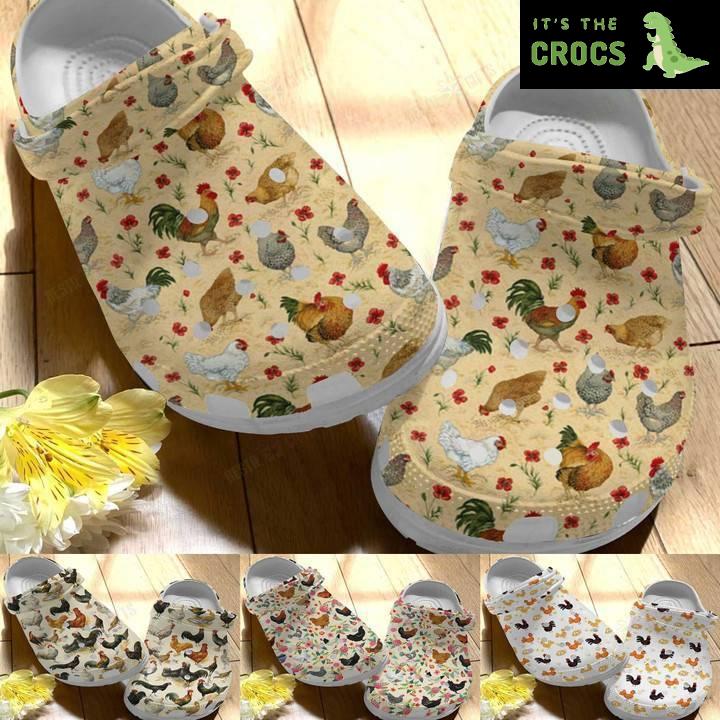 Vintage Chicken Collection Crocs Classic Clogs Shoes