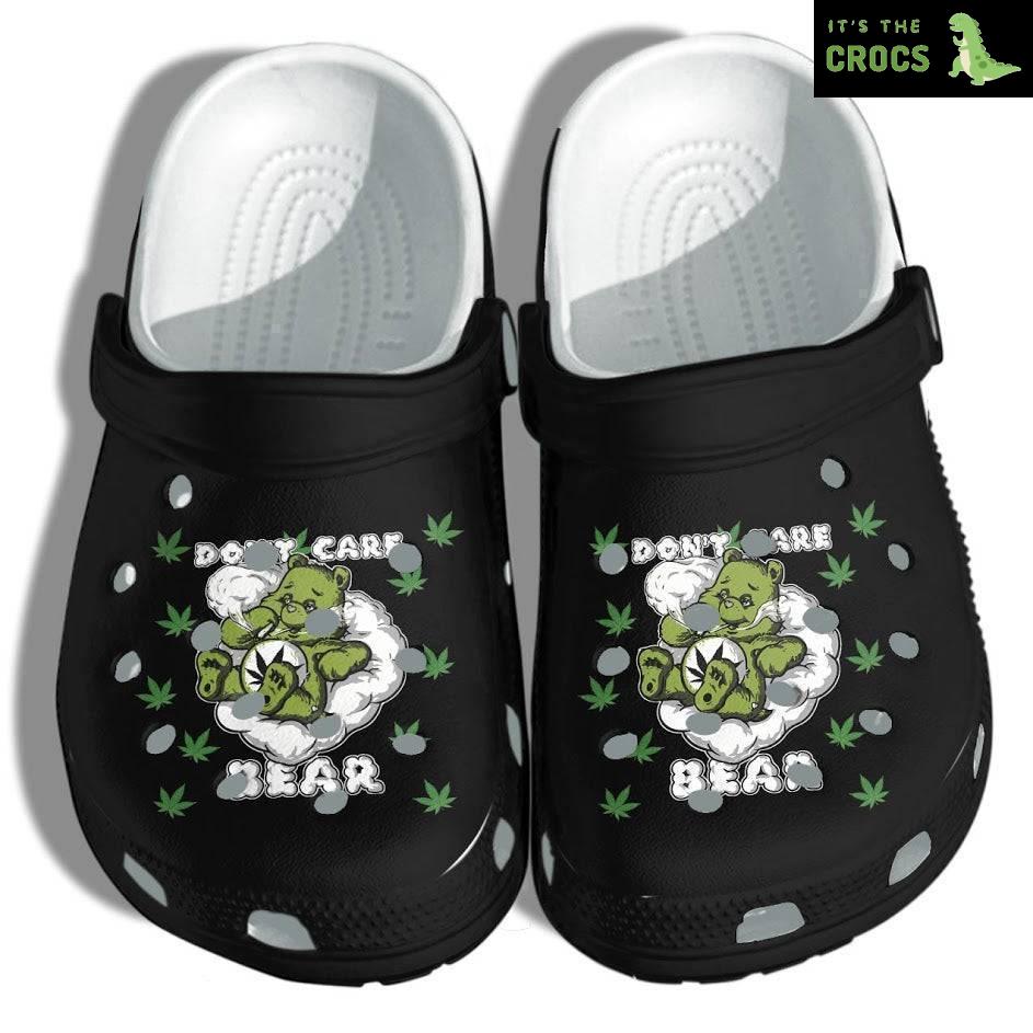 Weed Bear Funny High Smoke Shoes – Do Not Care Anything Custom Shoes Hippie For Men Women