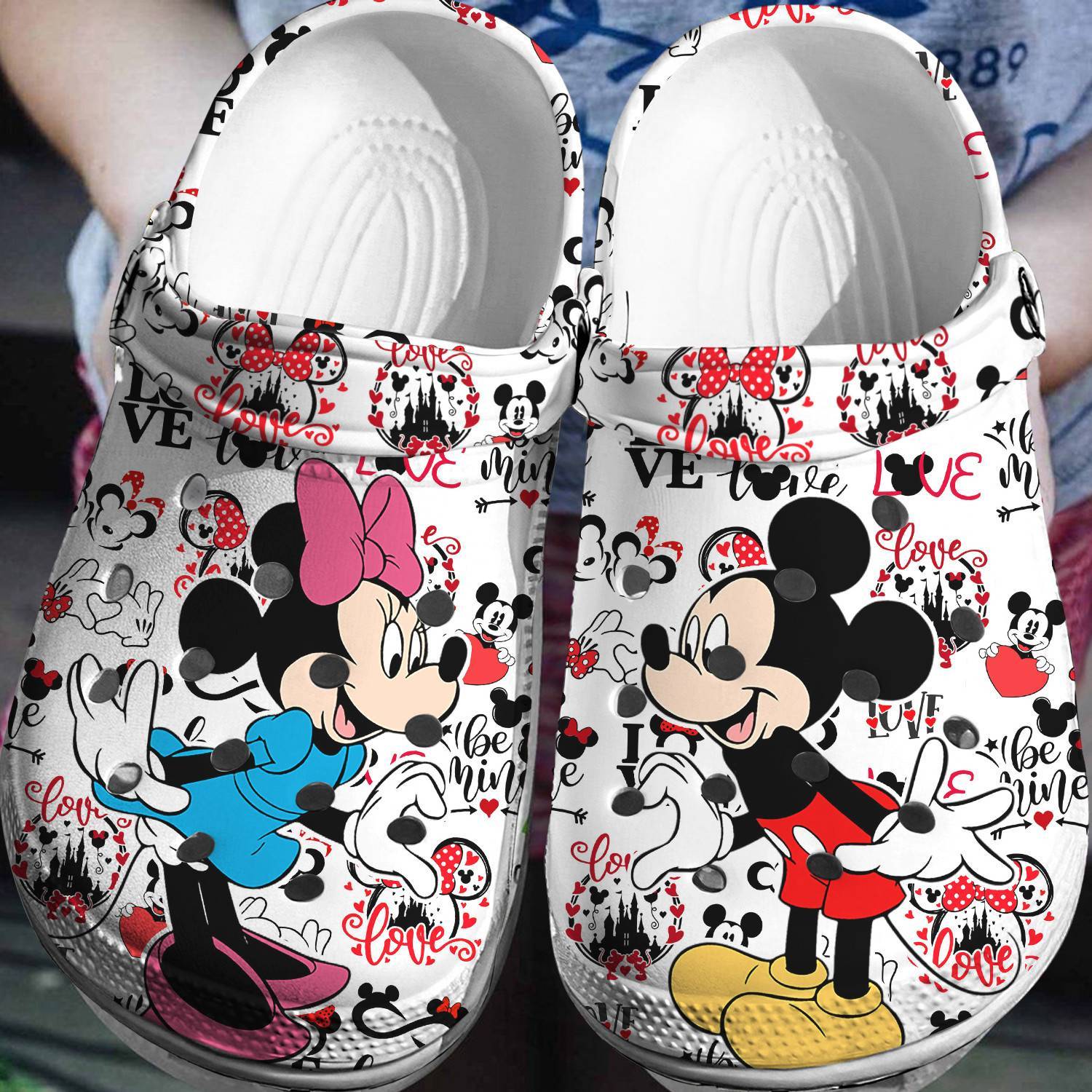 Whimsical Duo: Mickey Minnie Crocs 3D Clog Shoes – Walk in Disney Style