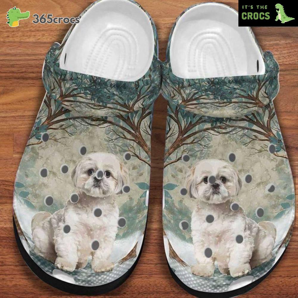 White Shih Tzu Puppy Nature Unisex Croc Shih Tzu Dog Animal Puppy Croc For Dog Lovers Crocs Clog Shoes