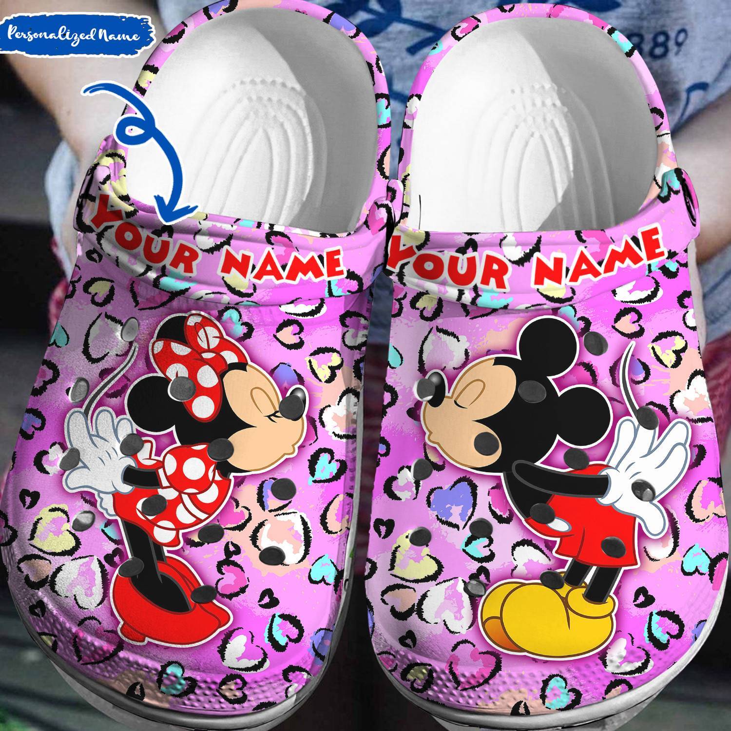 Your Disney Adventure, Your Personalized Style: Mickey Minnie Crocs 3D Clog Shoes