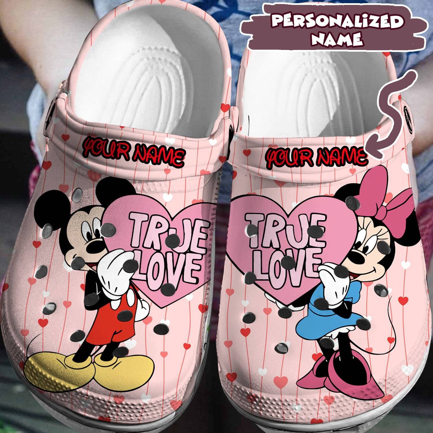 Your Disney Fashion Statement: Personalized Mickey Minnie Crocs 3D Clog Shoes