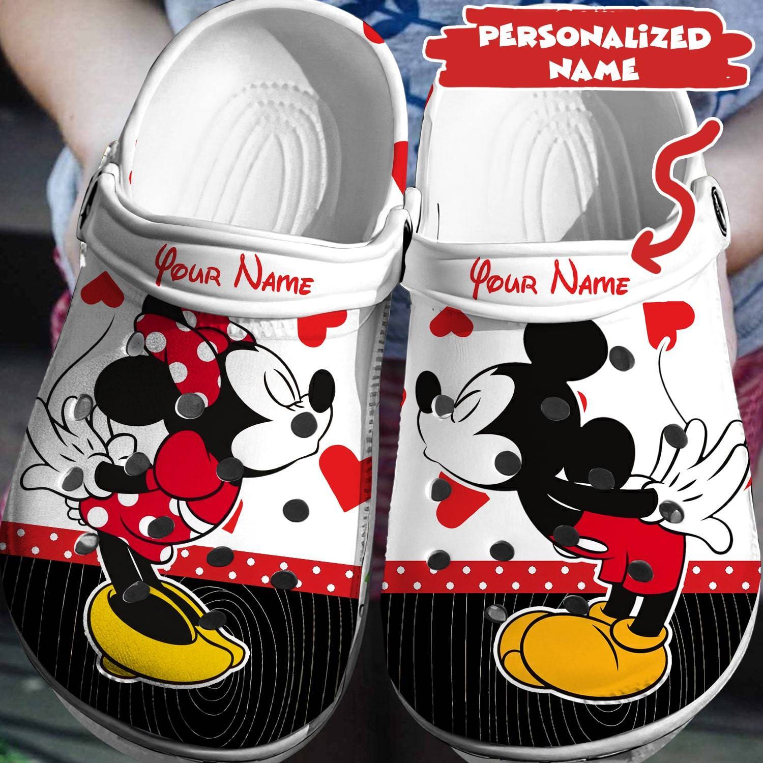 Your Disney Side, Your Personalized Adventure: Mickey Minnie Crocs 3D Clog Shoes