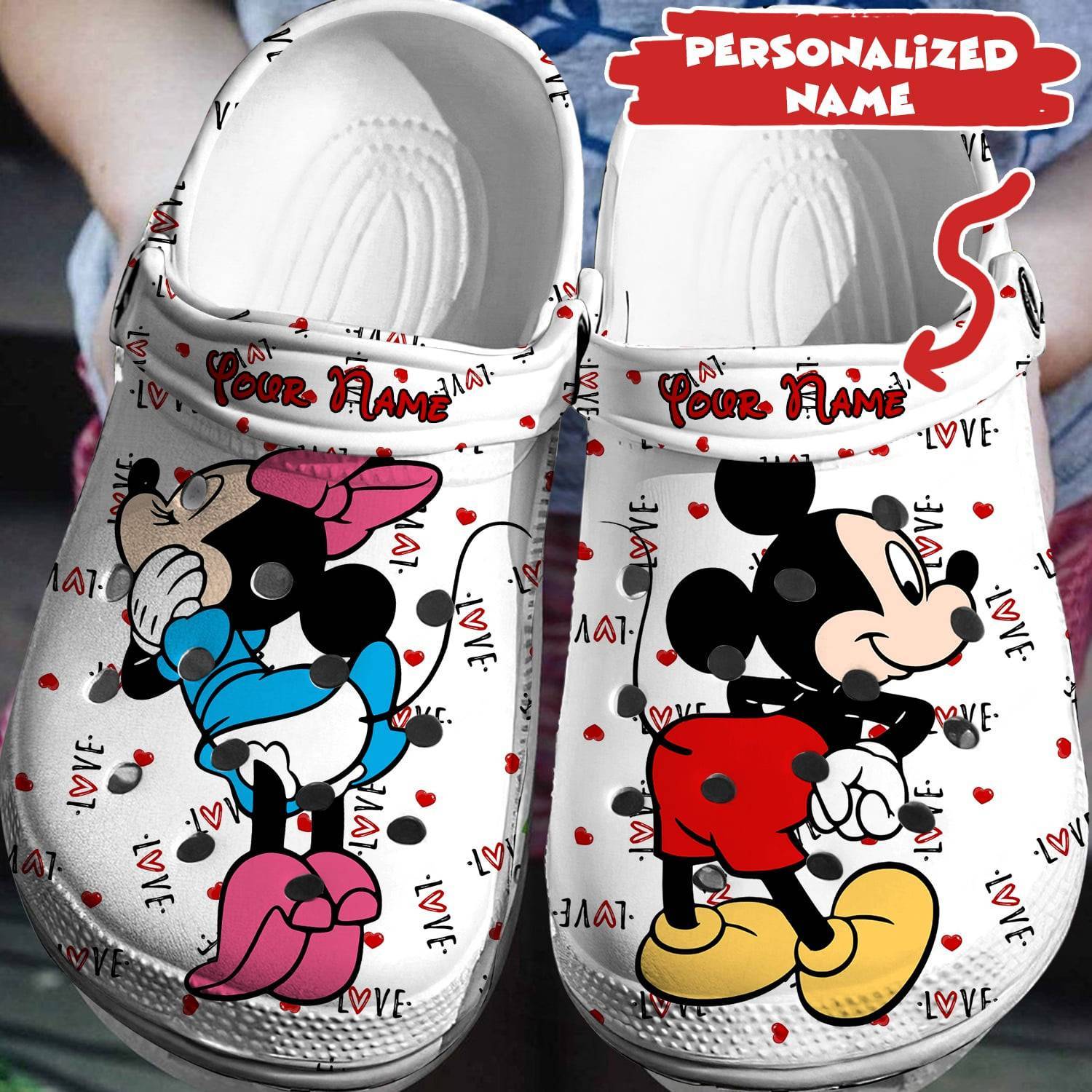 Your Disney Side, Your Personalized Style: Mickey Minnie Crocs 3D Clog Shoes