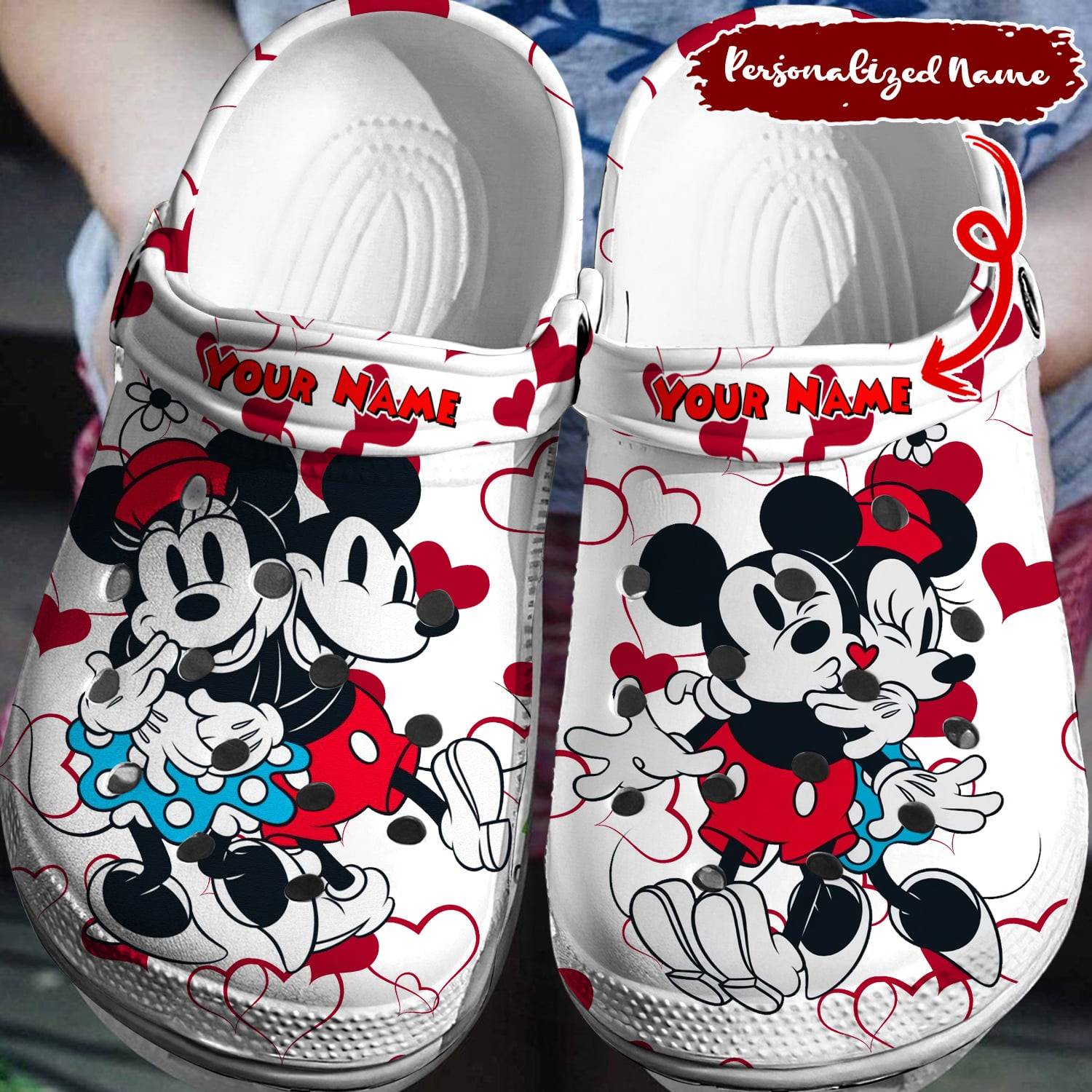 Your Disney Signature Style: Personalized Mickey Minnie Crocs 3D Clog Shoes